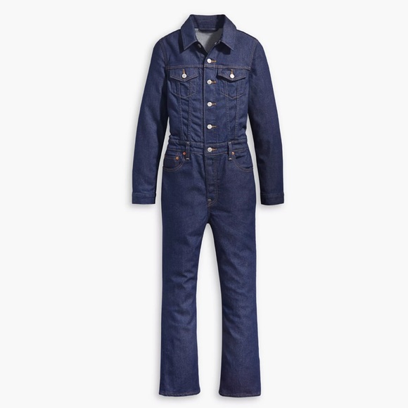 Levi’s All in Kickflare Jumpsuit in Tricked out Medium wash Small size - Picture 2 of 16